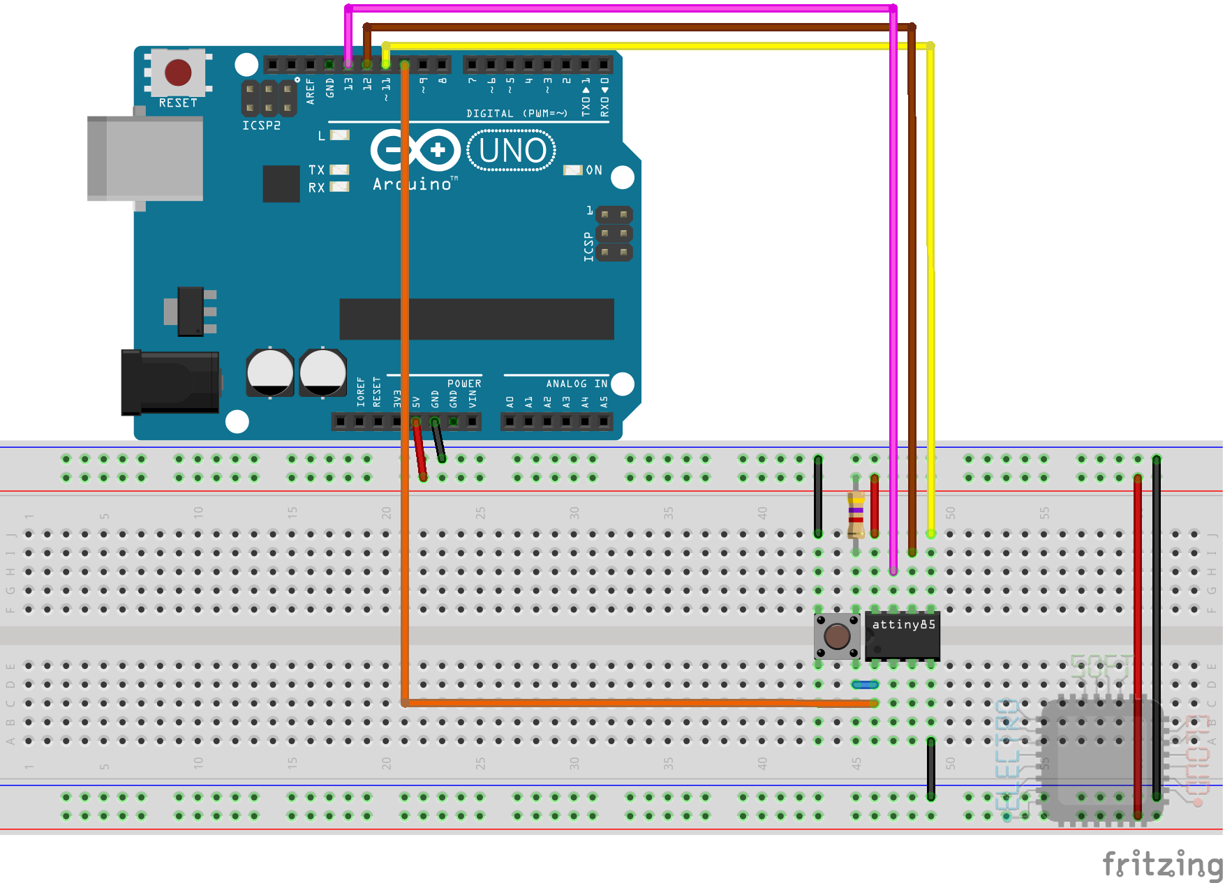 ATTiny85 basic circuit and programming - ElectroSoftCloud